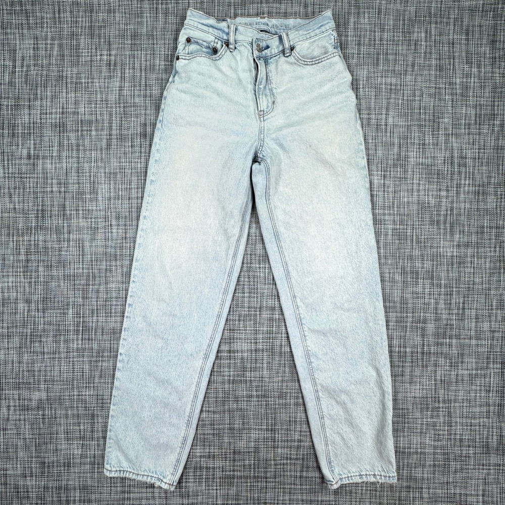 American Eagle Womens 2R Strigid Highest Rise Baggy Straight Light Wash Jeans